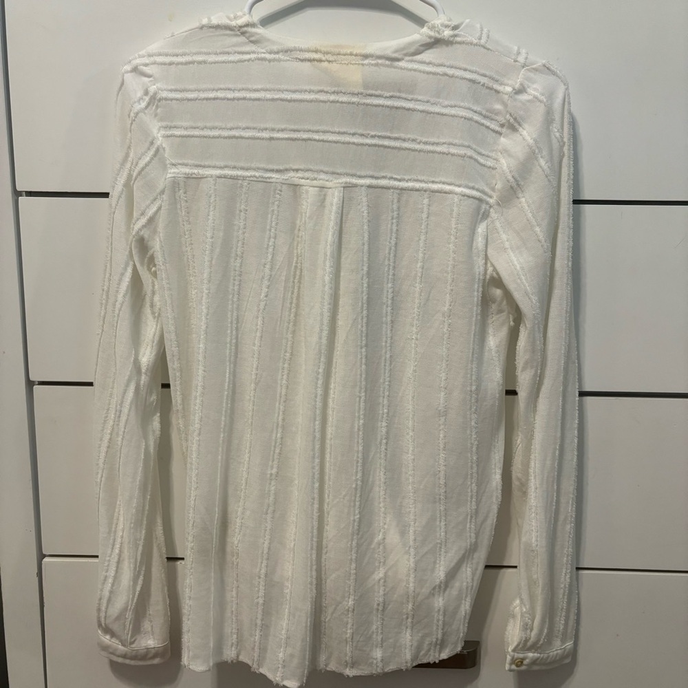 Anthropologie White Audre Textured Top - Picture 3 of 9